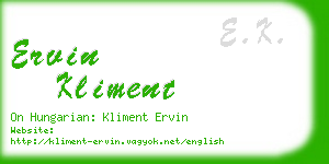 ervin kliment business card